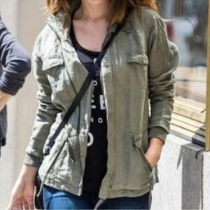 Michael Stars 100% linen cargo jacket green XS